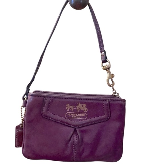 Coach Handbags - Coach Vintage Purple leather wristlet